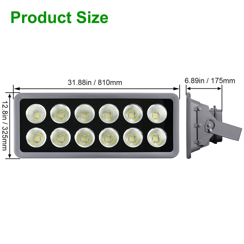 WEDO LED Spotlight Flood Lamp Fixture for Outdoor & Indoor Basketball Court Field Stadiums Gym Warehouse 300W/400W/500W/600W