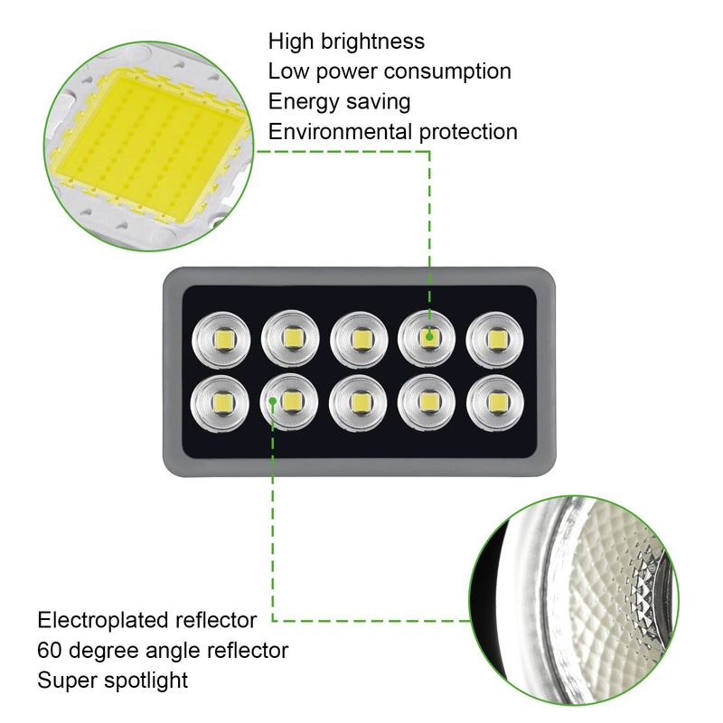 WEDO LED Spotlight Flood Lamp Fixture for Outdoor & Indoor Basketball Court Field Stadiums Gym Warehouse 300W/400W/500W/600W